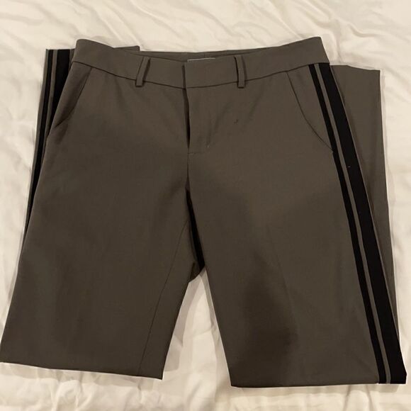 Vince Side striped Trousers Pants Olive Black 2 - Picture 4 of 6